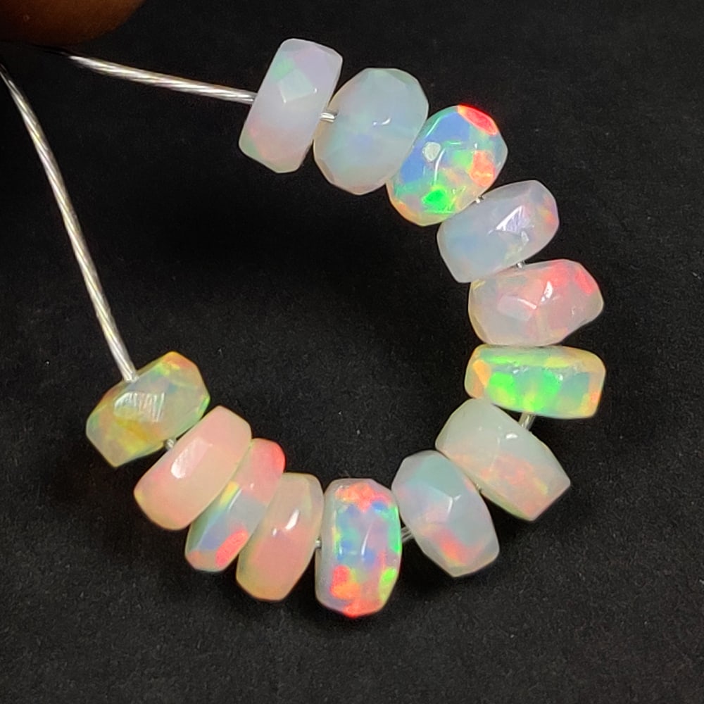 3.75 Ct Natural Multi-Color Welo Opal Round Beads: Weight - 3.75 Ct / Dimensions - 4.50 - 4.80 mm / 13 Pc's / Shape - Round Beads / Color - Multicolor / Clarity - Translucent / Origin - Ethiopia / Comments - None