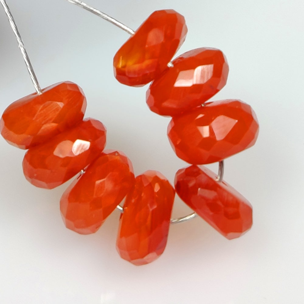 13.67 Ct Natural Orange Carnelian Round Beads: Weight - 13.67 Ct / Dimensions - 7.40 - 7.80 mm / 8 Pc's / Shape & Cut - Round Cut Beads / Transparency - Semi - Opaque / Origin - Brazil