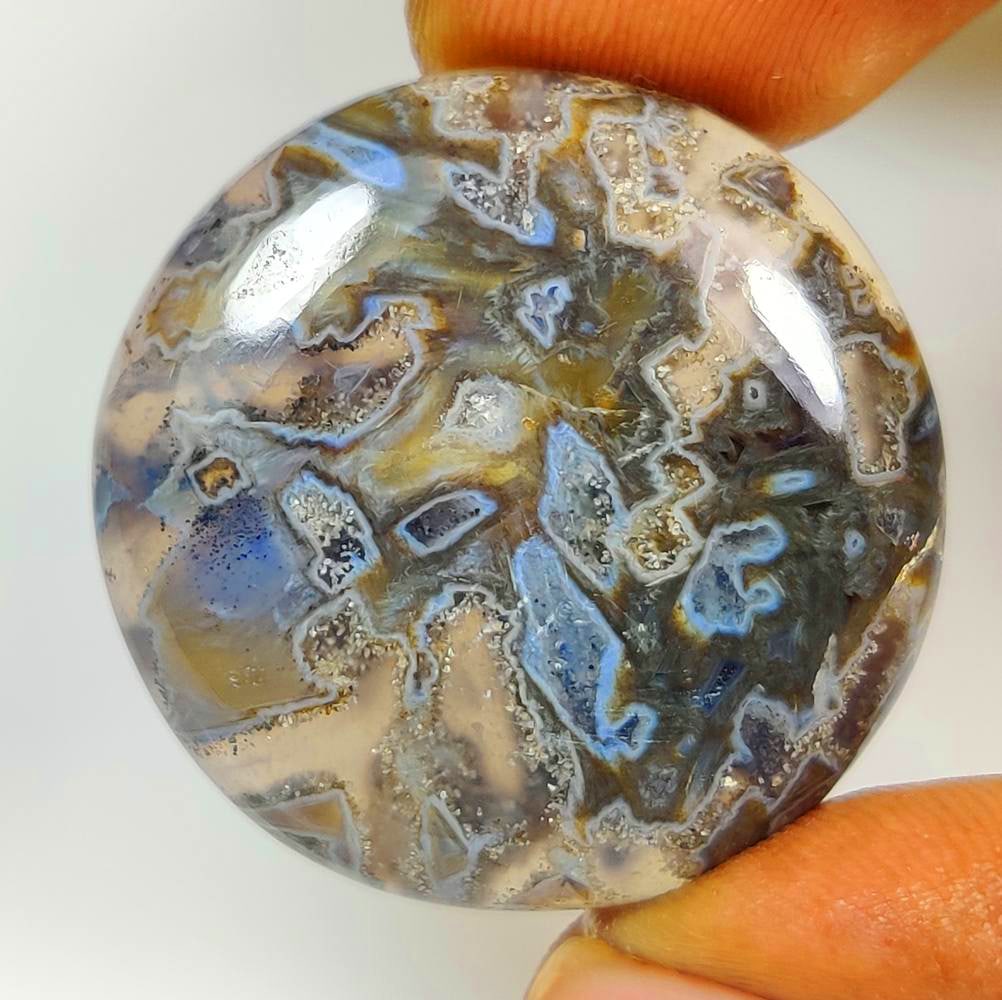 43.10 Ct Natural Stick Agate Round Cab (1 of 2)