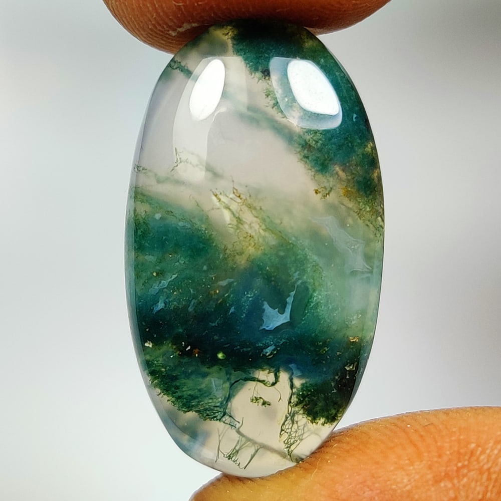 14.40 Ct Natural Moss Agate Oval Cab (1 of 2)