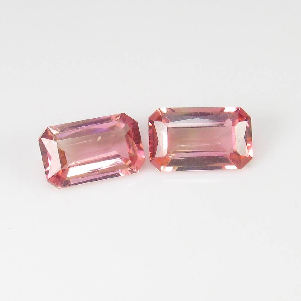 2.13 Ct Natural Pink Tourmaline Emerald Cut Pair (1 of 3)