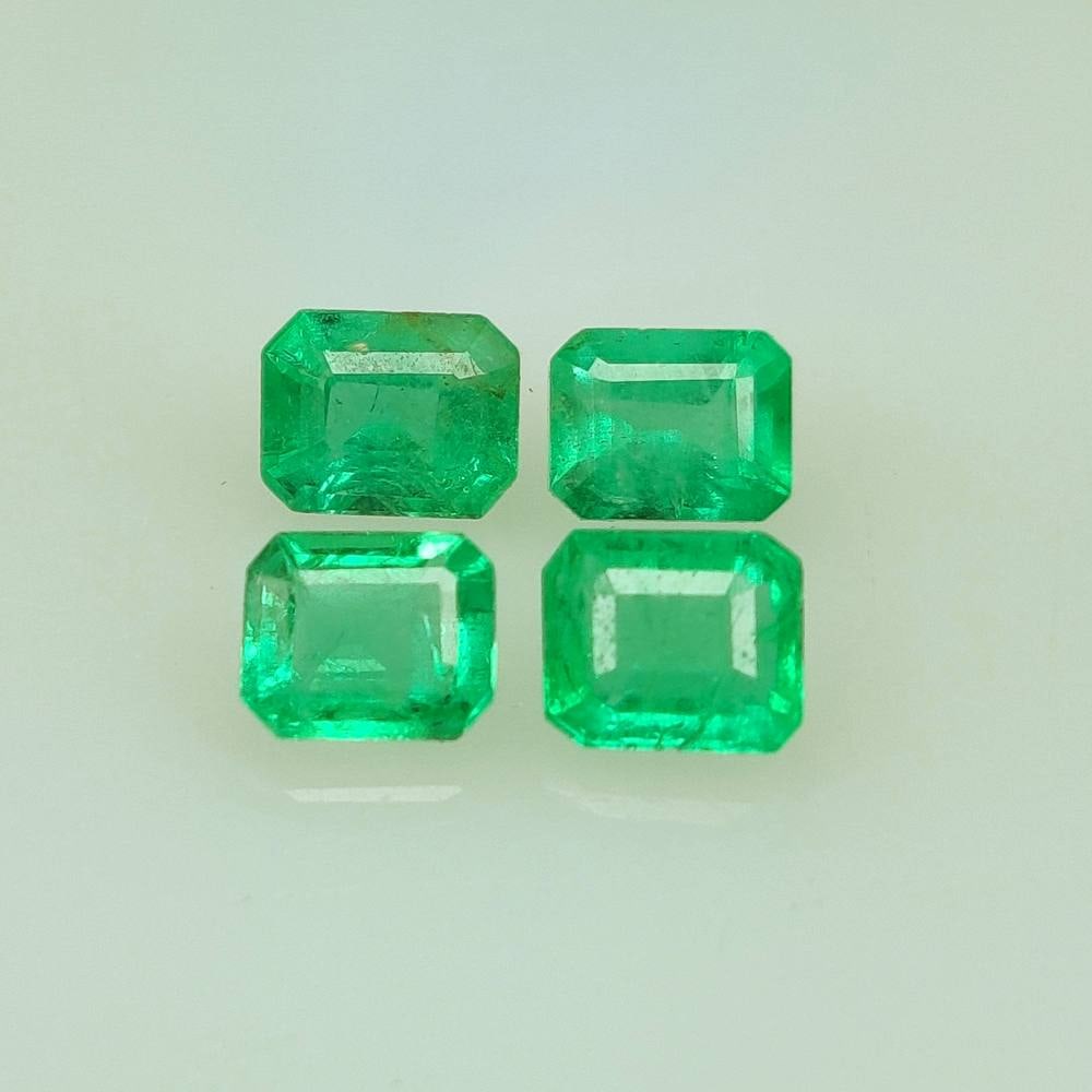 1.67 Ct Natural Zambian Green Emerald Octagon Cut Set (1 of 3)