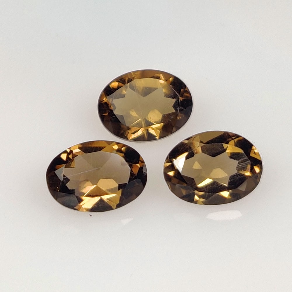2.20 Ct Natural Choco Smoky Quartz Ova cut Set: Weight - 2.20 Ct / Dimensions - 7.1x5.0 - 7.0x5.3 mm / 3 Pc's / Top Class Quality / Oval Cut / Origin - Norway / Treatment - None