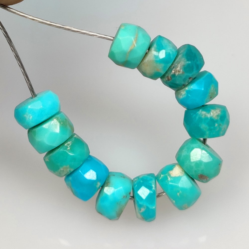 7.31 Ct Natural Blue Turquoise Round Cut Beads: Weight - 7.31 Ct / Dimensions - 4.70 - 5.10 mm / 13 Pc's / Good Color / Round Cut Beads - Ready for Jewellery Setting / Origin - Arizona / Treatment - None