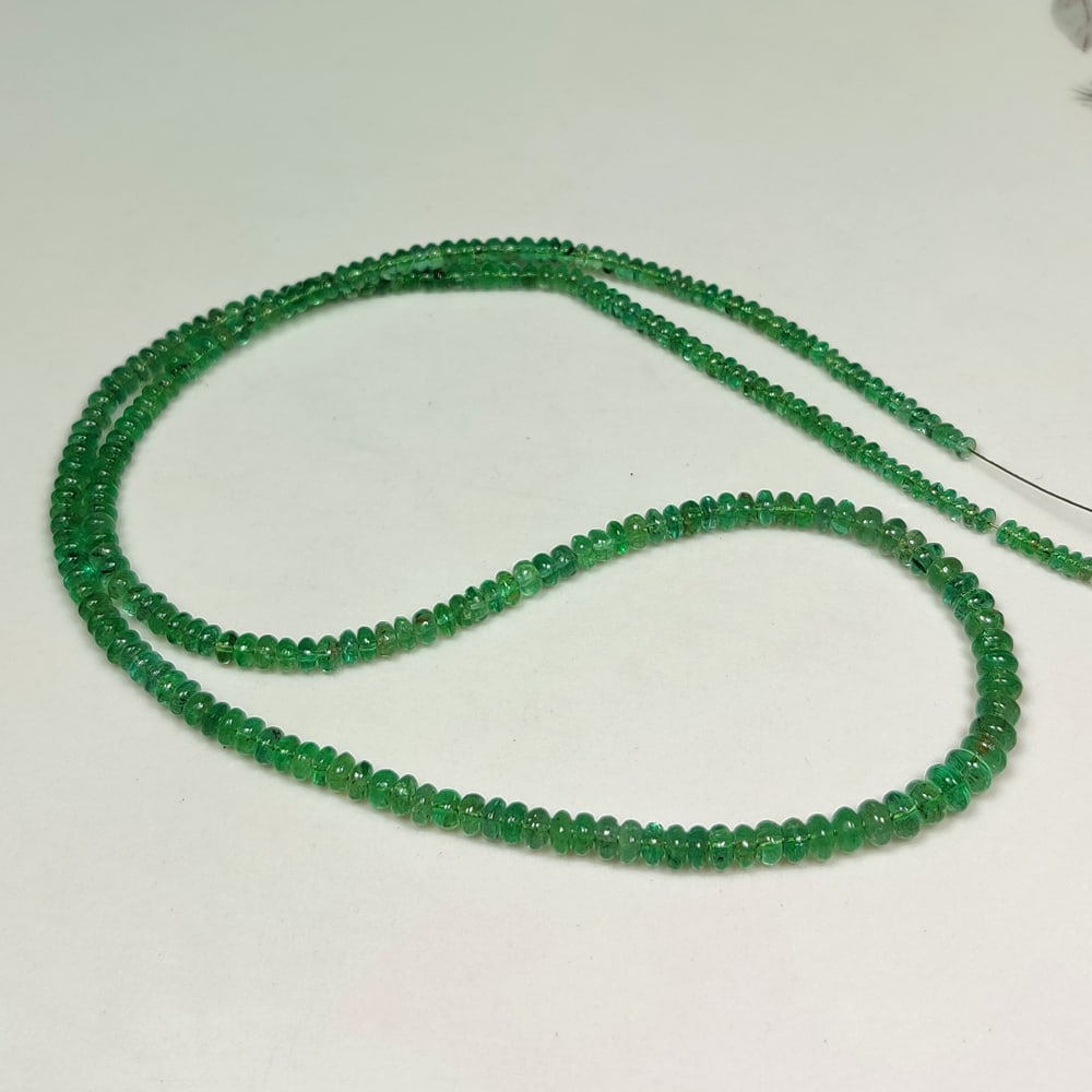 43.88 Ct Natural Zambian Green Emerald19" Round Beads