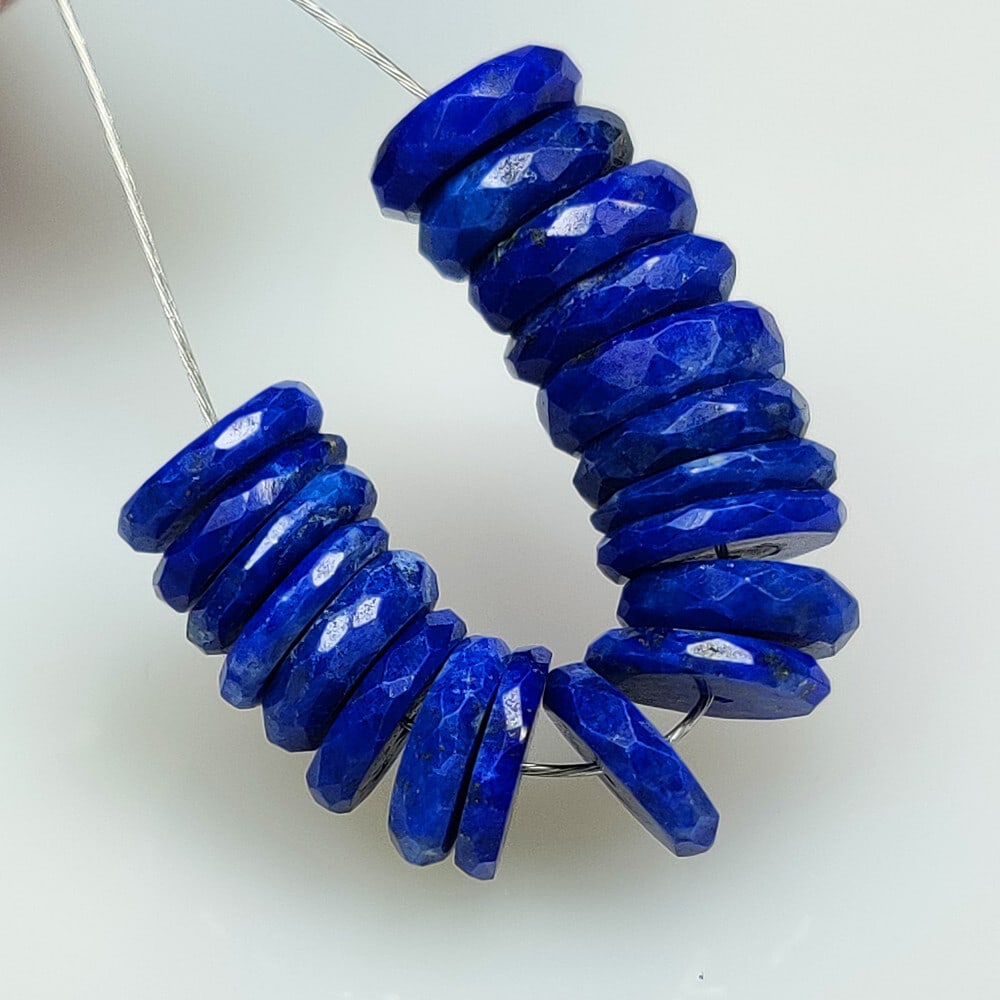 18.34 Ct Natural Drilled Blue Lapis Lazuli Round Beads: Weight - 18.34 Ct / Dimensions - 7.10 - 7.60 mm / 19 Pc's / Shape - Drilled Round Beads / Clarity - Opaque / Origin - Afghanisthan / Treatment - None