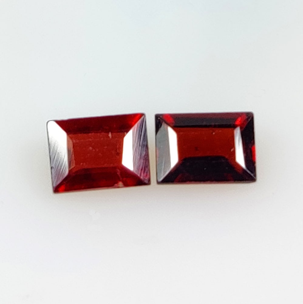2.36 Ct Natural Almandite Garnet Rectangle Cut Pair (1 of 2)