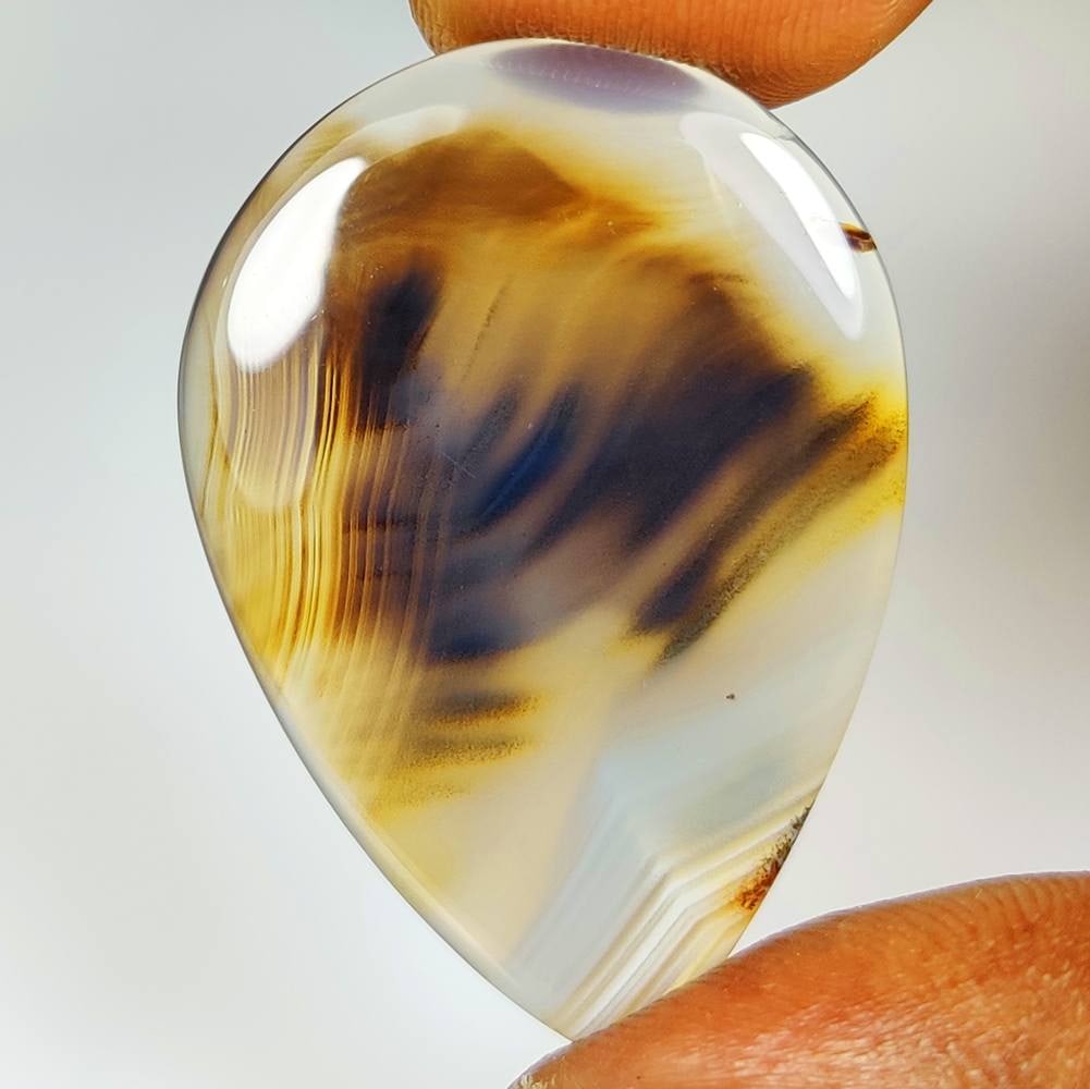 16.66 Ct Natural Montana Agate Pear Cab (1 of 2)