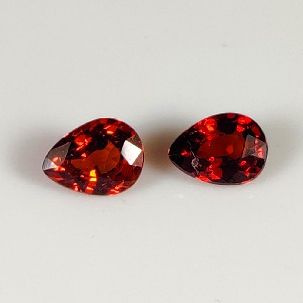 1.32 Ct Natural Almandite Garnet Pear Cut Pair: Weight - 1.32 Ct / Dimensions - 6.00 x 4.50 x 3.00 mm / 2 Pc's / Shape - Pear Cut / Clarity - VVS / Origin - Nigeria / Treatment - None