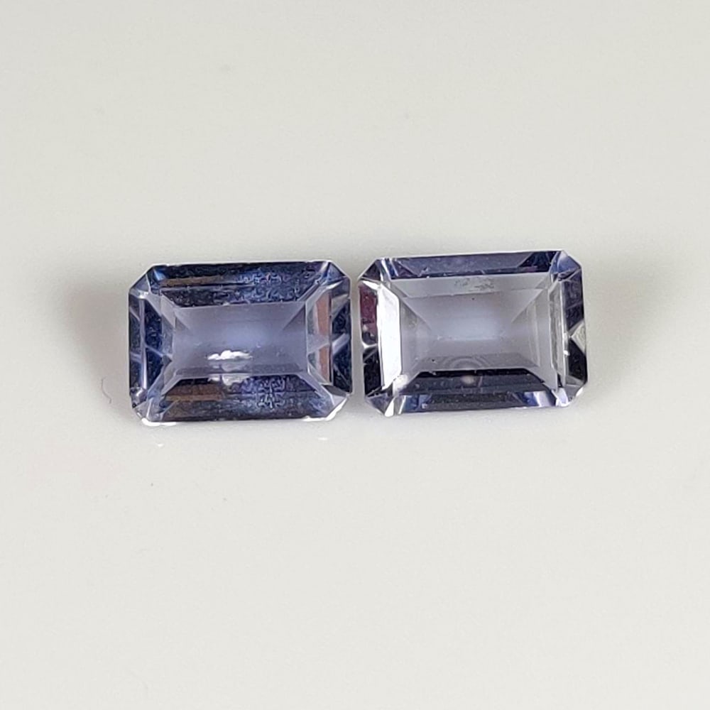 1.51 Ct Natura Iolite OCtagon Cut Pair: Weight - 1.51 Ct / Dimensions - 7.00 x 5.00 x 3.00 mm / 2 Pc's / Shape - OCtagon Cut / Color - Violet / Clarity - VVS / Origin - Nigeria / Treatment - None