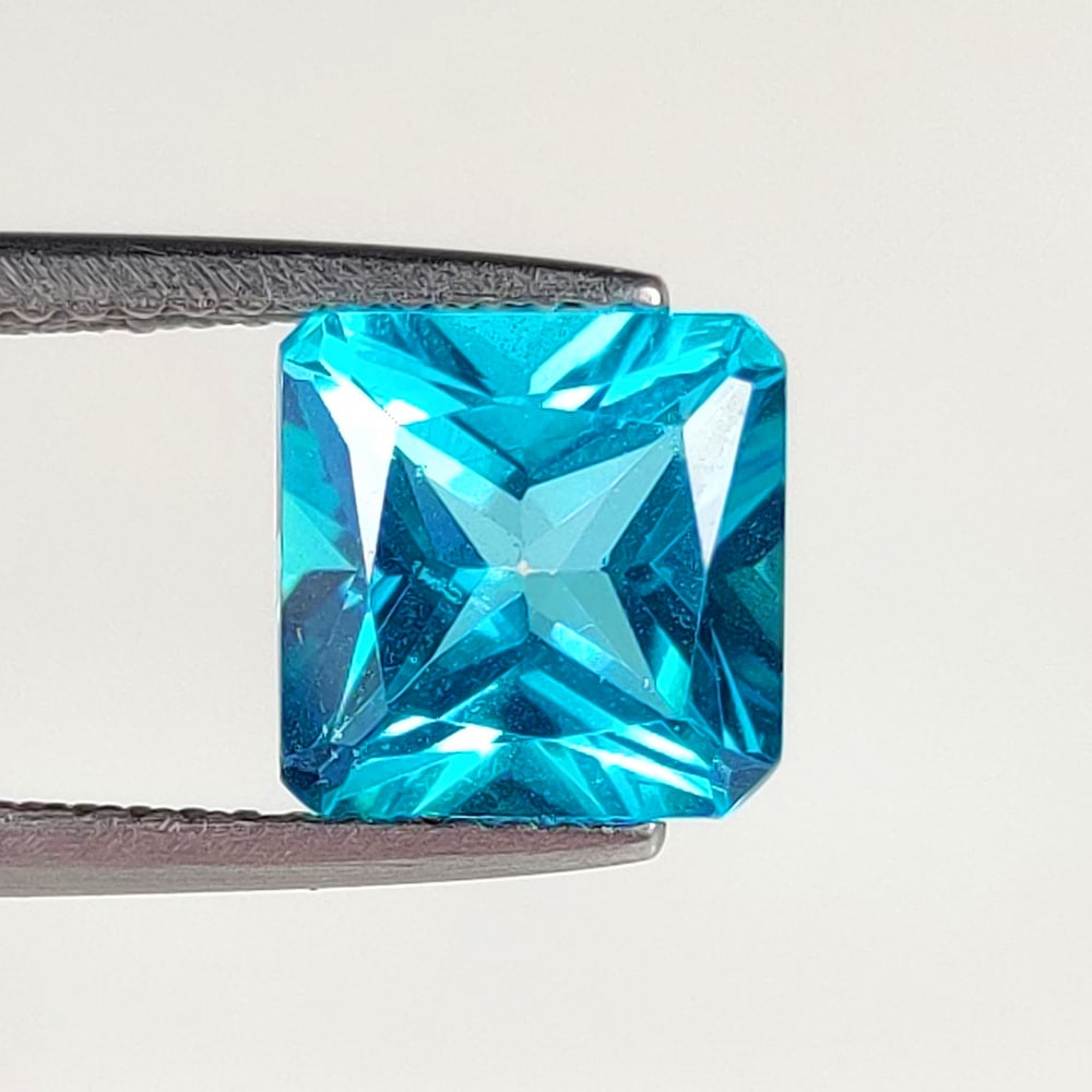 3.16 Ct Natural Color Coated Topaz Square Octagon Cut: Weight - 3.16 Ct / Dimensions - 8.00 x 8.00 x 5.60 mm / Shape - Square Octagon Cut / Color - Blue / Clarity - VVS / Origin - Brazil / Comments - Color Coated