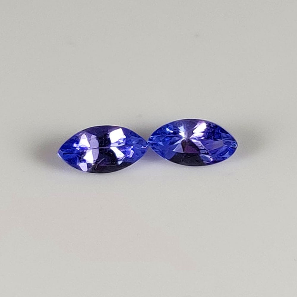 0.71 Ct Natural Tanzanite Marquise Cut Pair: Weight - 0.71 Ct / Dimensions- 6.20 x 3.20 x 2.80 mm / 2 pc's / Shape & Cut - Marquise Cut / Transparency - VVS / Origin - Tanzania / Comments - Standard Heated