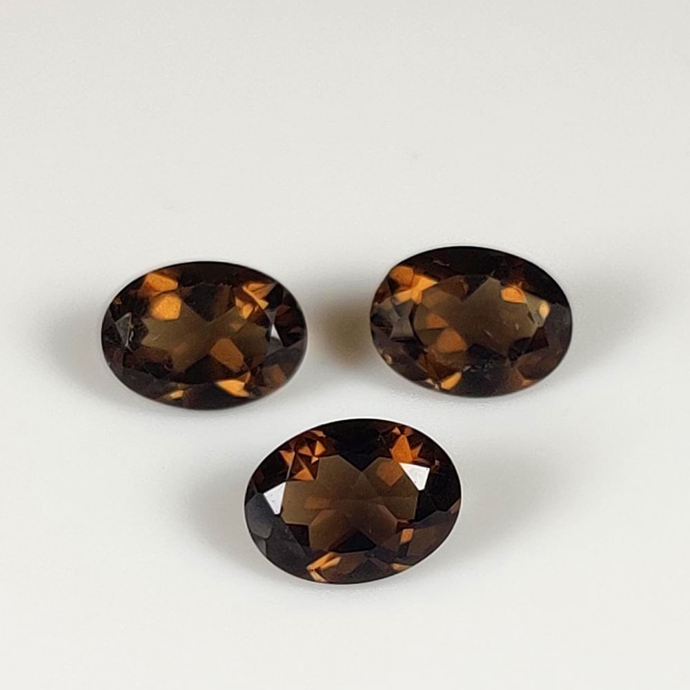 2.25 Ct Natural Choco Smoky Quartz Cushion Oval Cut Set: Weight - 2.25 Ct / Size - 7.0x5.3 - 7.1x5.5 mm / 3 Pc's / Top Class Quality / Oval Cut / Origin - Norway / Treatment - None