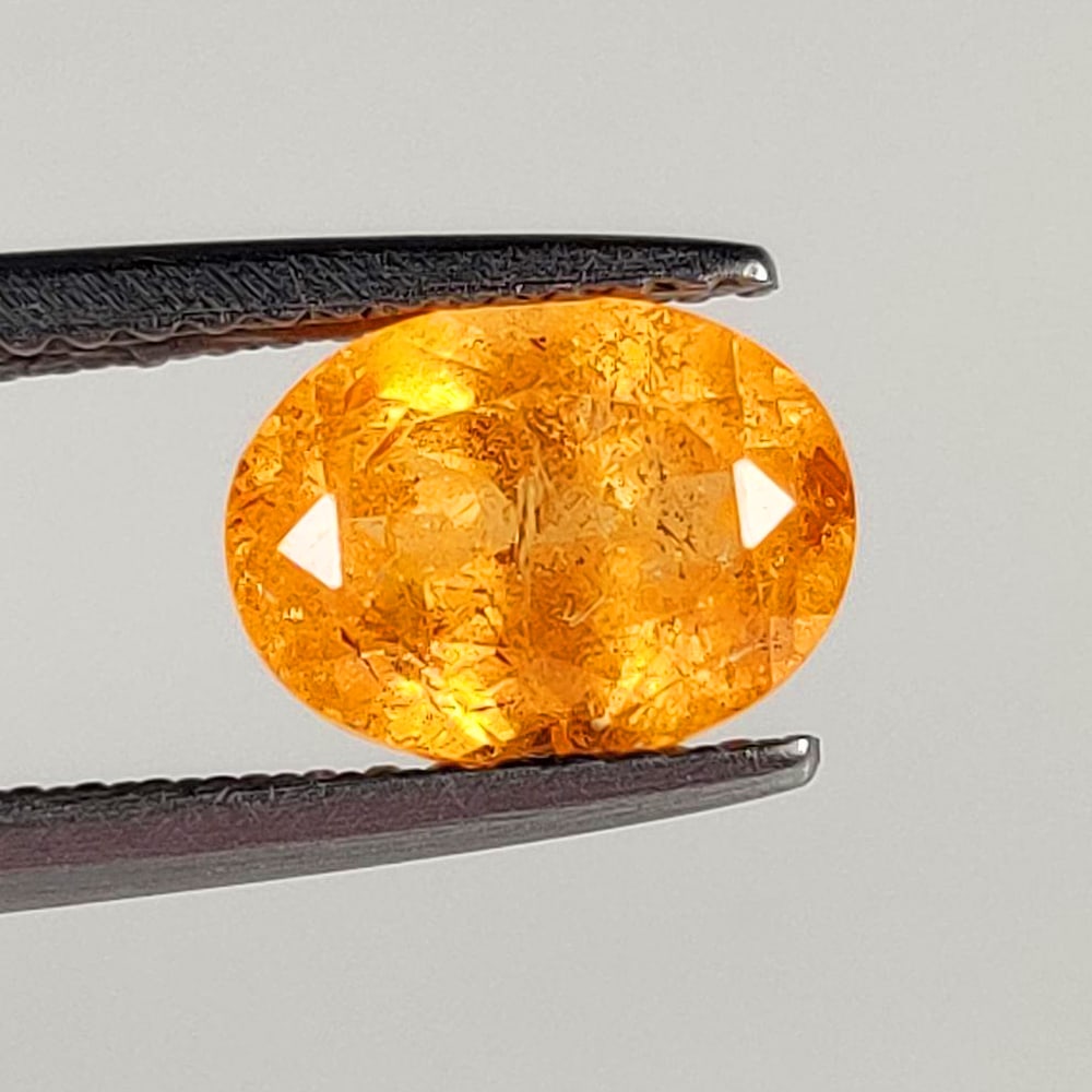 2.12 Natural Spessarite Garnet Oval Cut: Weight - 2.12 Ct / Dimensions- 8.60 x 6.50 x 4.50 mm / Shape & Cut - Oval Cut / Transparency - Opaque / Origin - Brazil / Comments - None