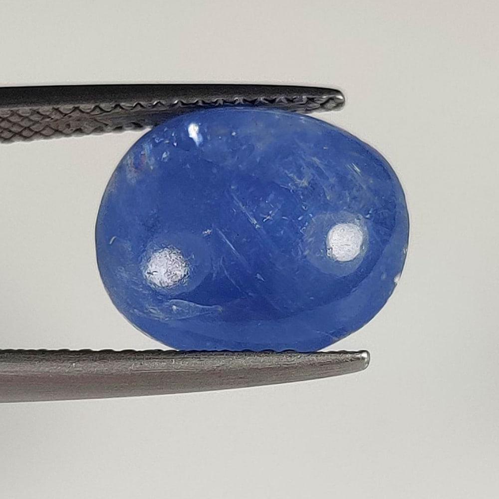 6.30 Ct Natural Blue Sapphire Oval Cab: Weight - 6.30 Ct / Size- 13.00 x 11.50 x 6.50 mm / Shape - Oval Cab / Clarity - Opaque / Origin - Sri Lanka / Treatment - Diffused