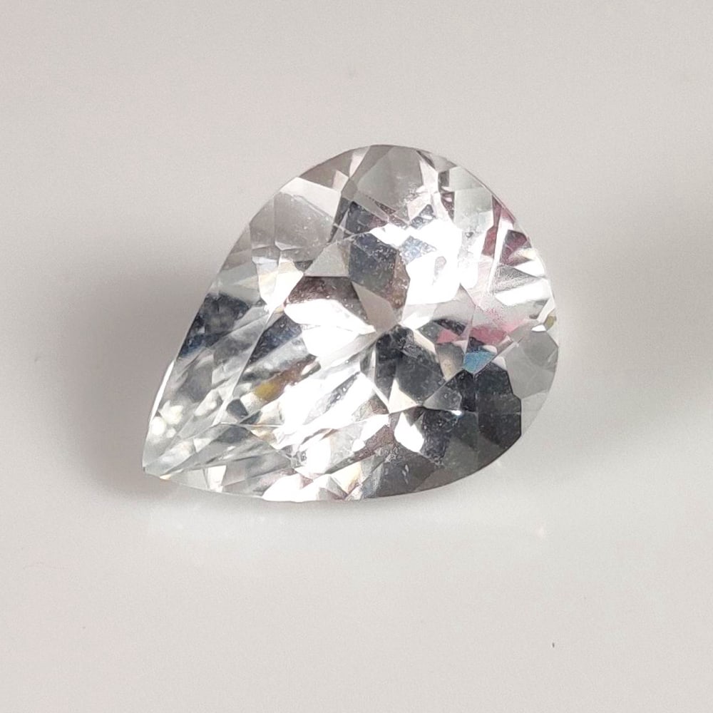 3.16 Ct Natural White Beryl Pear Cut: Weight - 3.16 Ct / Dimensions - 11.50 x 9.00 x 6.50 mm / Shape - Pear Cut / Clarity - VVS / Origin - Brazil / Treatment - None