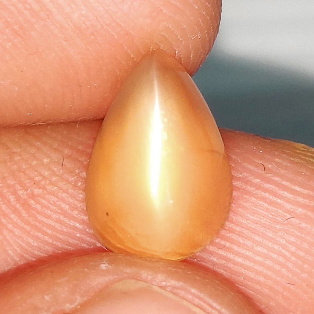 1.87 Ct Natural Moonstone Pear Cab: Weight - 1.87 Ct / Size - 10.10 x 7.00 x 4.50 mm / Shape - Pear Cabochon / Clarity - Semi-Transparent / Origin - India / Treatment - None