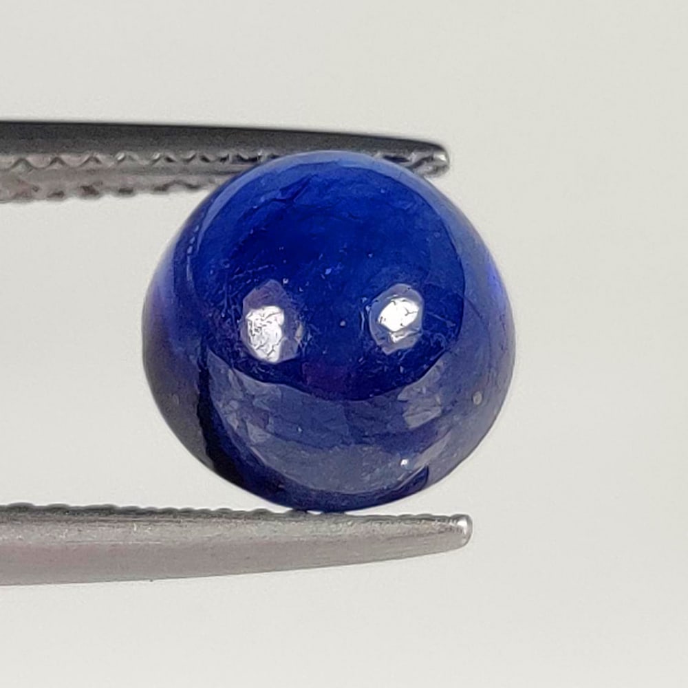 5.22 Ct Natural Blue Sapphire Round Cab (1 of 2)