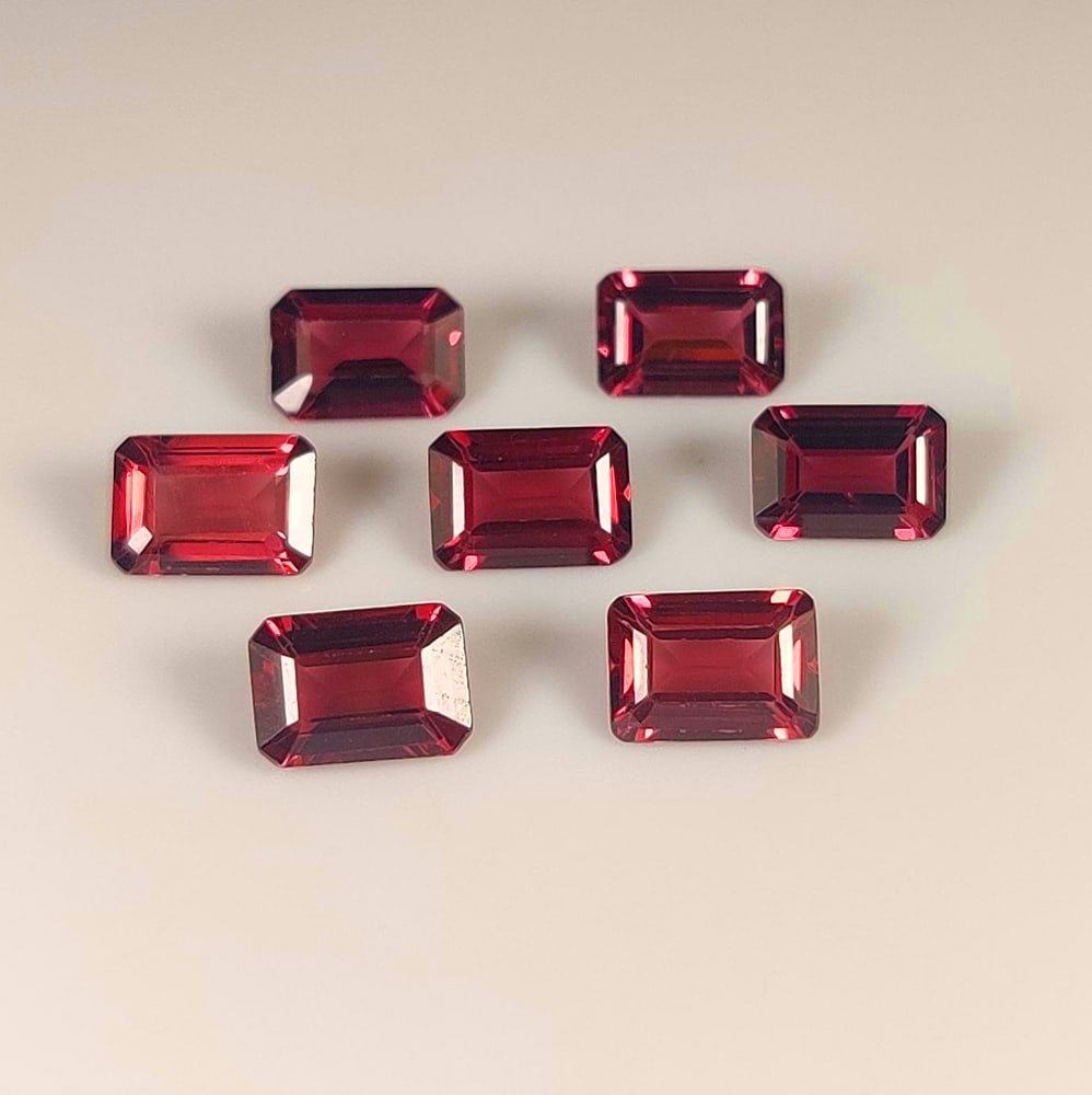 7.21 Ct Natural Almandite Garnet Octagon Cut Set (1 of 2)
