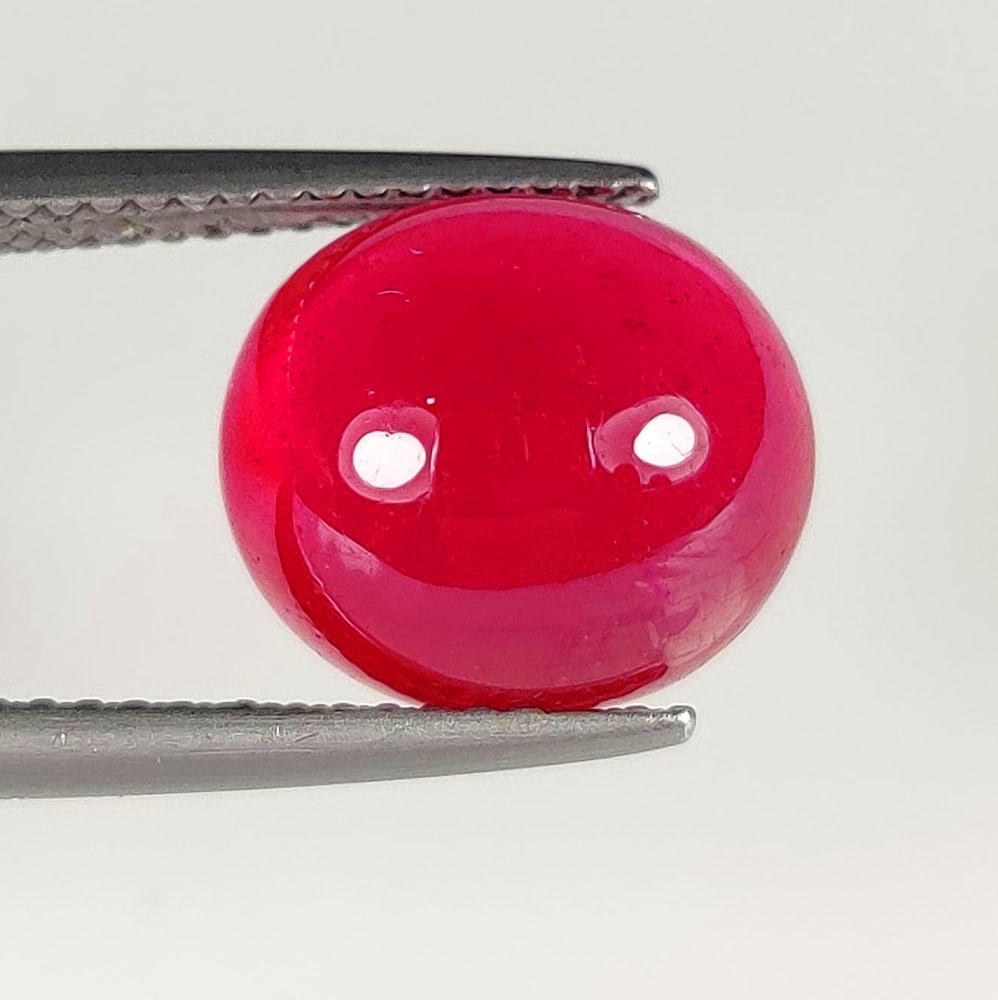 8.84 Ct Natural Pinkish Red Ruby Oval Cab (1 of 2)