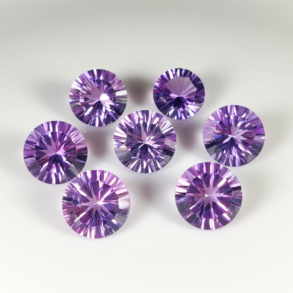21.00 Ct Natural Purple Amethyst Round cut Set (1 of 3)