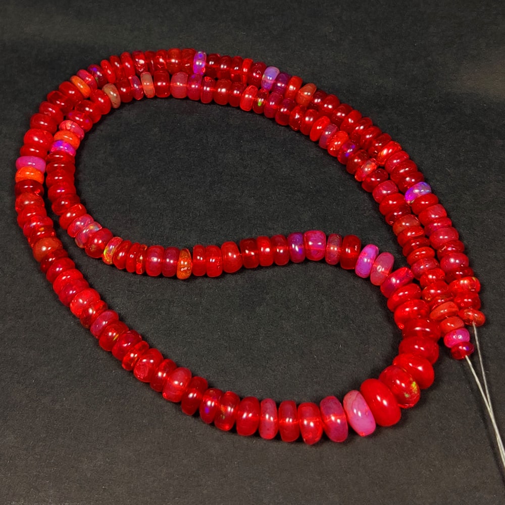 63.28 Ct Natural Orange Fire Opal Round Beads (1 of 3)