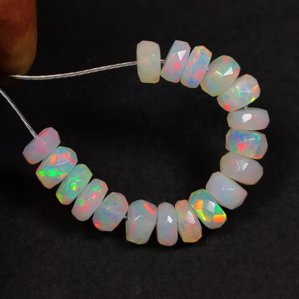 6.83 Ct Natural Multicolor Welo Opal Flash Fire Round Beads: Weight - 6.83 Ct / Dimensions - 4.80 - 5.40 mm / 18 Pc's / Shape & Cut - Drilled Round Beads / Color - Multicolor / Transparency - Translucent / Origin - Ethiopia / Comments - None