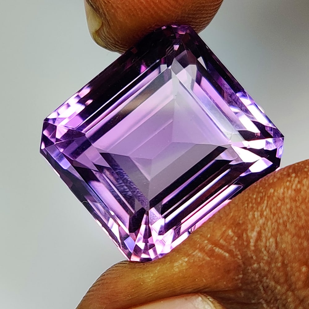 29.04 Ct Natural Purple Amethyst Octagon Cut: Weight - 29.04 Ct / Dimensions - 17.00 x 16.20 x 13.50 mm / Shape - Octagon Cut / Color - Purple / Clarity - VVS / Origin -Brazil / Treatment - Heated