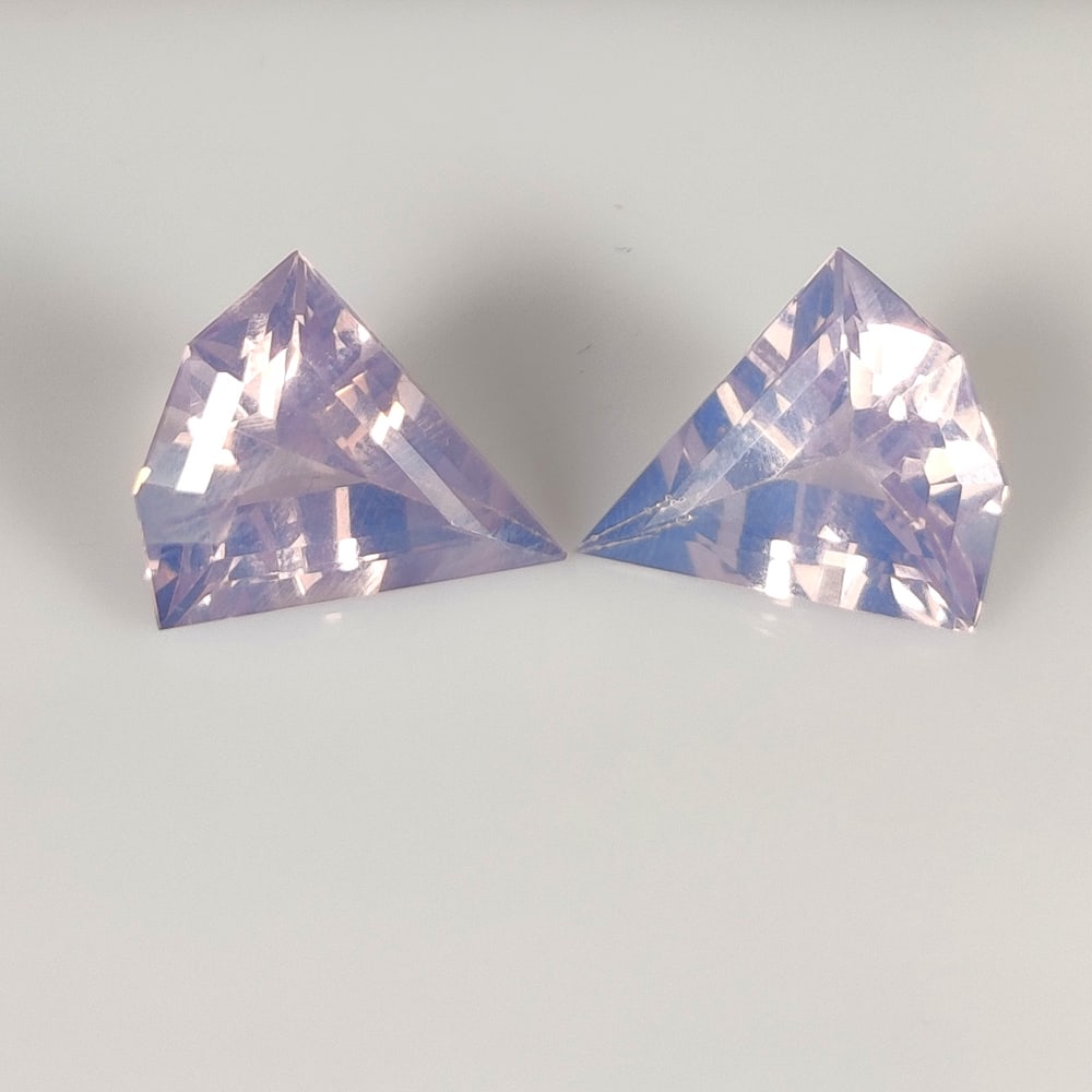 7.08 Ct Natural Lavender Quartz Fancy Cut Pair (1 of 2)