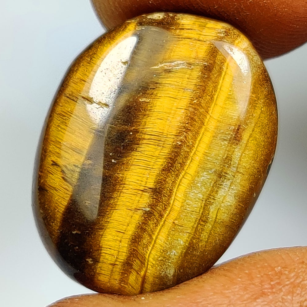 11.58 Ct Natural Tiger Eye Oval Cab: Weight - 11.58 Ct / Dimensions - 19.10 x 14.70 x 4.90 mm / Top Class Quality / Oval Cab / Origin - Burmese / Comments - None