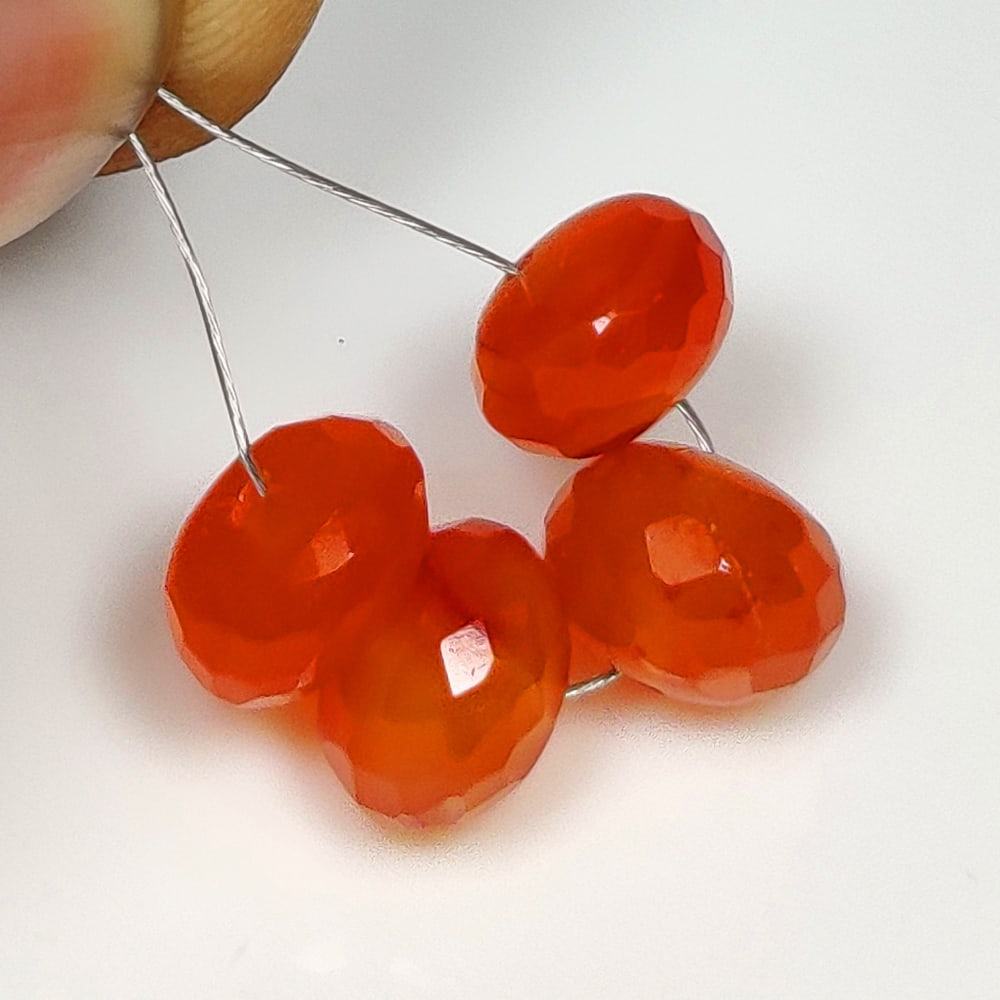 10.60 Ct Natural Orange Carnelian Round Beads: Weight - 10.60 Ct / Dimensions - 8.00 - 8.40 mm / 4 Pc's / Shape & Cut - Round Beads / Transparency - Semi - Opaque / Origin - Brazil