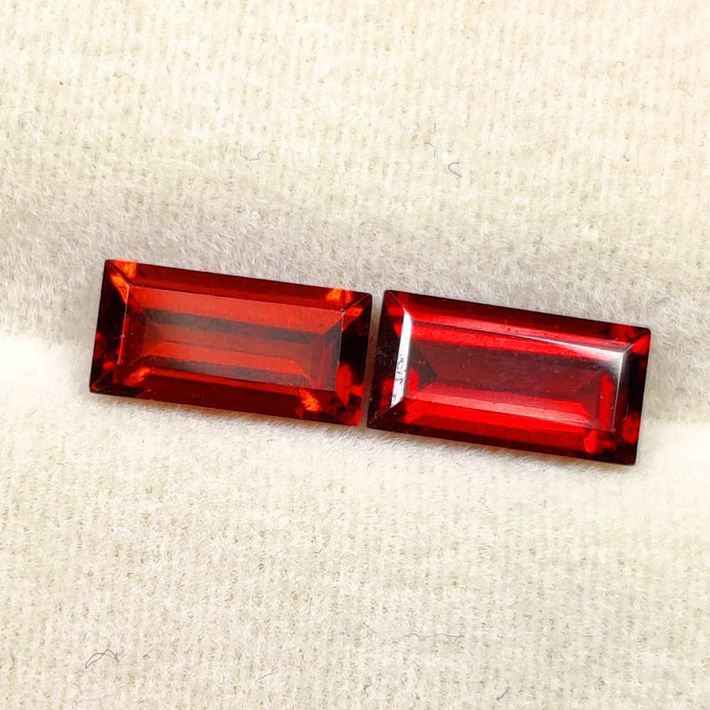 2.10 Ct Natural Almandite Garnet Rectangle Cut Pair (1 of 2)