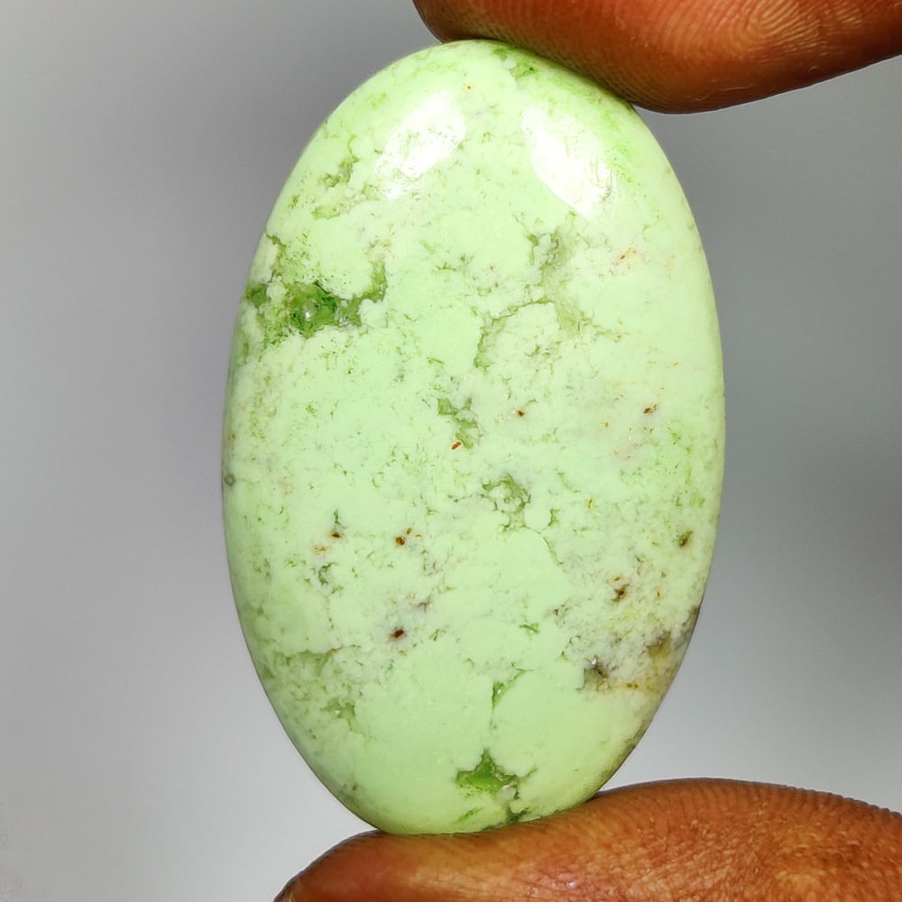 38.46 Ct Natural Green Chrysoprase Oval Cab: Weight - 38.46 Ct / Size - 36.00 x 22.00 x 6.20 mm / Shape - Oval Cab/ Color - Green / Clarity - Opaque / Origin -Brazil / Treatment - None