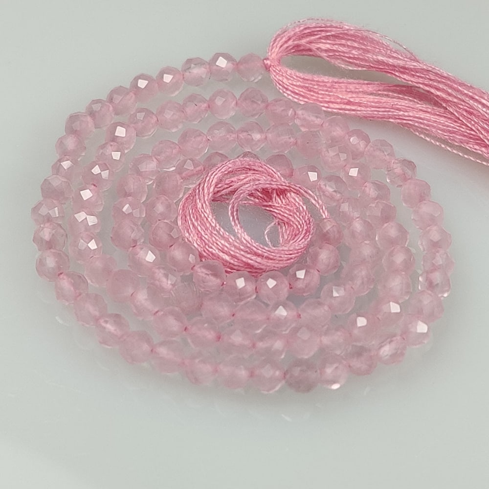 18.83 Ct Natural Rose Quartz Round Cut Beads: Weight - 18.83 Ct / Dimensions - 3.10 - 3.30 mm / 106 Pc's / Top Class Quality / Round Cut Beads / Origin - Brazil / Comments - None