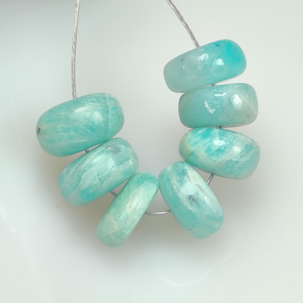 28.57 Ct Natural Green Amazonite Round Beads (1 of 2)