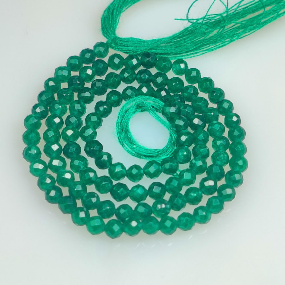 19.84 Ct Natural Jade Aventurine Round Beads: Weight - 19.84 Ct / Dimensions - 3.10 - 3.30 mm / 106 Pc's / Shape - Round Beads / Color - Green / Clarity - VVS / Origin - Brazil / Treatment - None