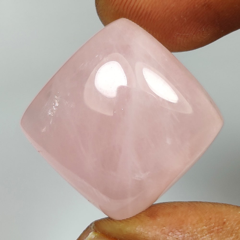33.75 Ct Natural Rose Quartz Cushion Cab: Weight - 33.75 Ct / Dimensions - 21.00 x 21.00 x 8.70 mm / Top Class Quality / CushioN Cab / Origin - Brazil / Comments - None