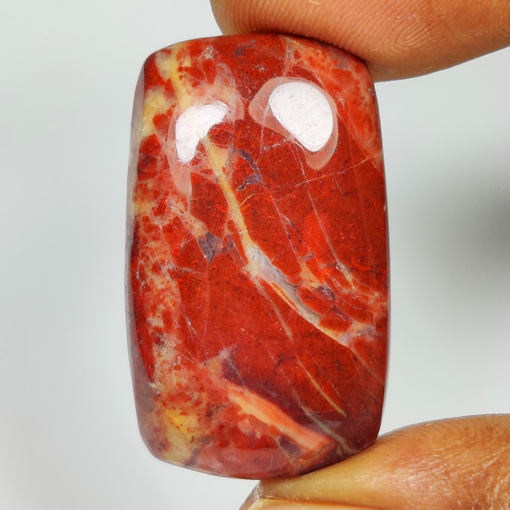 36.83 Ct Natural Jasper Quartz Cushion Cab: Weight - 36.83 Ct / Size - 31.00 x 8.60 x 6.50 mm / Shape - Cushion Cab / Clarity - Opaque / Origin - Brazil / Treatment - None