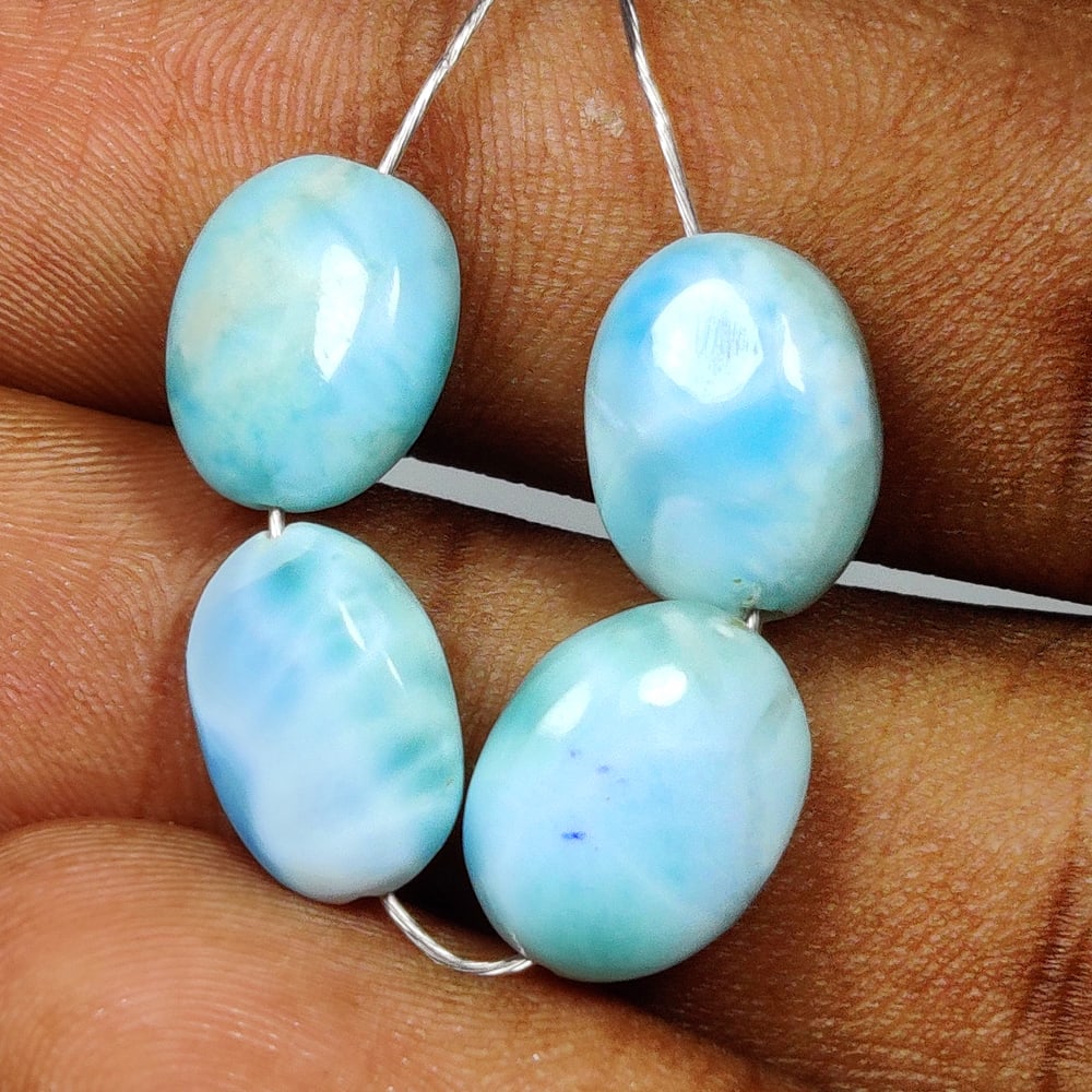 14.81 Ct Natural Amazonite Dumble Beads (1 of 2)