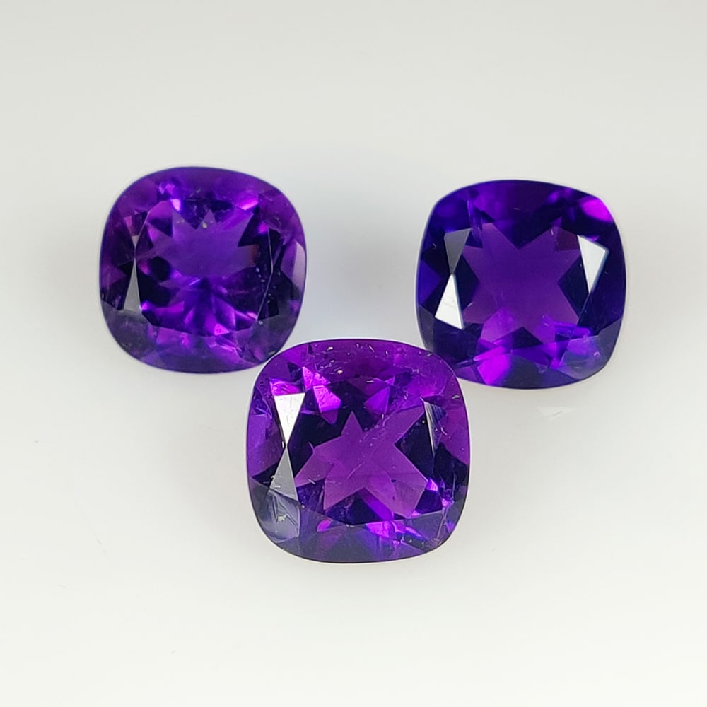 19.48 Ct Natural Purple Amethyst Cushion Cut Set (1 of 2)