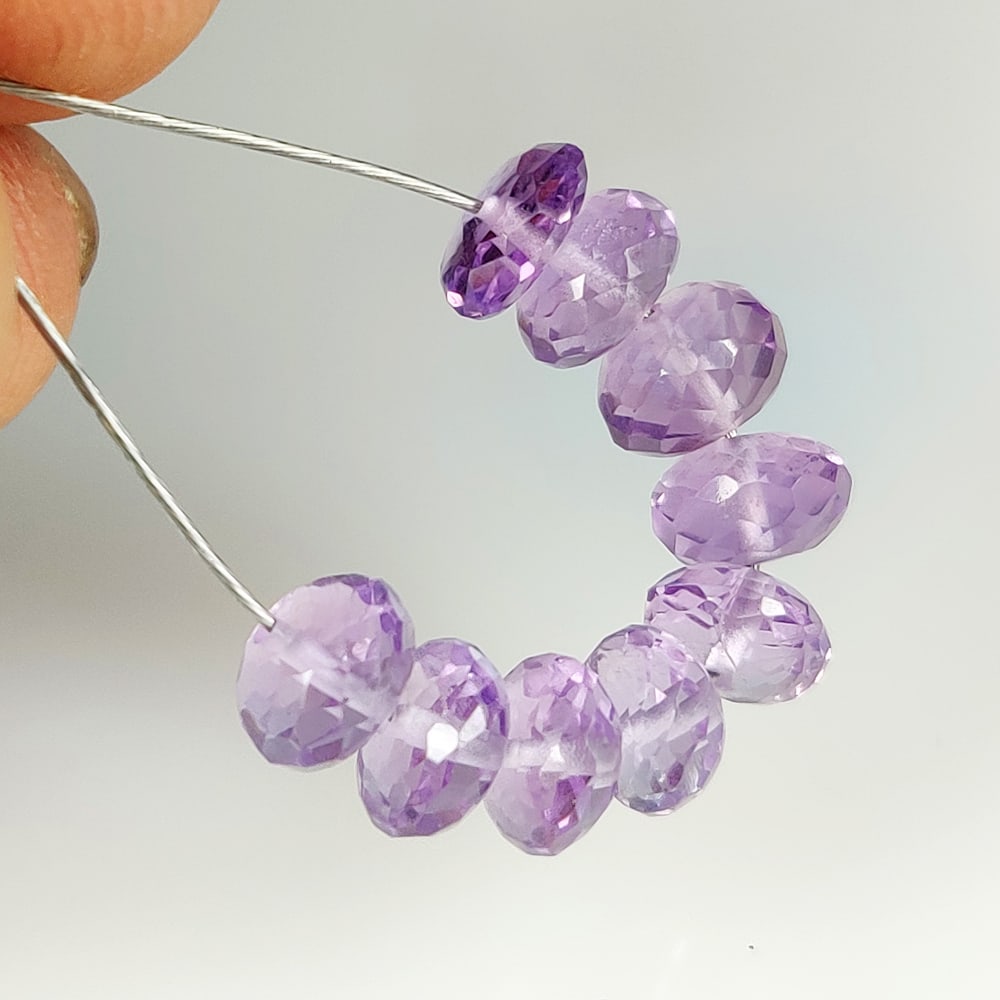 8.71 Ct Natural Purple Amethyst Round Cut Beads (1 of 2)