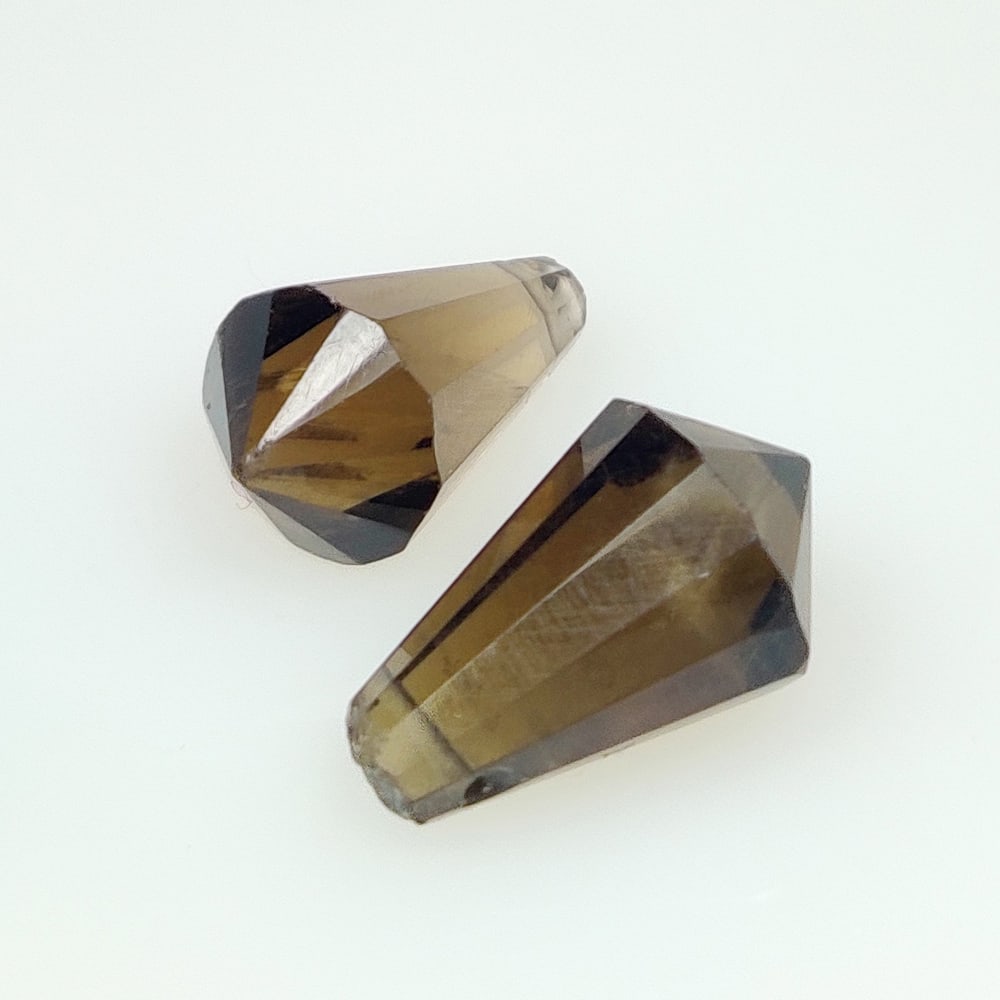 9.33 Ct Natural Choco Smoky Quartz Fancy Drop Pair: Weight - 9.33 Ct / Size -13.70 x 7.90 x 7.90 mm / 2 Pc's / Top Class Quality / Fancy Drop / Origin - Norway / Treatment - None