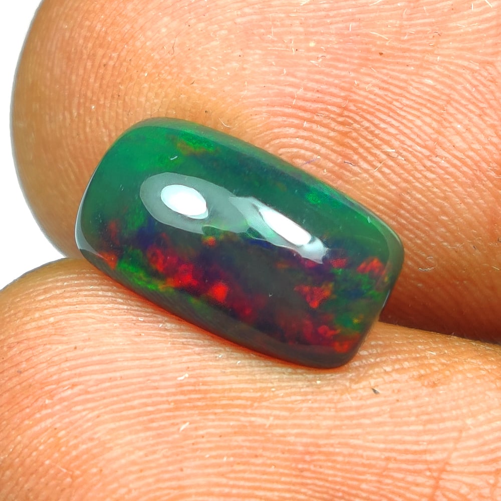 1.75 Ct Natural Black Fire Opal Cushion Cab (1 of 2)