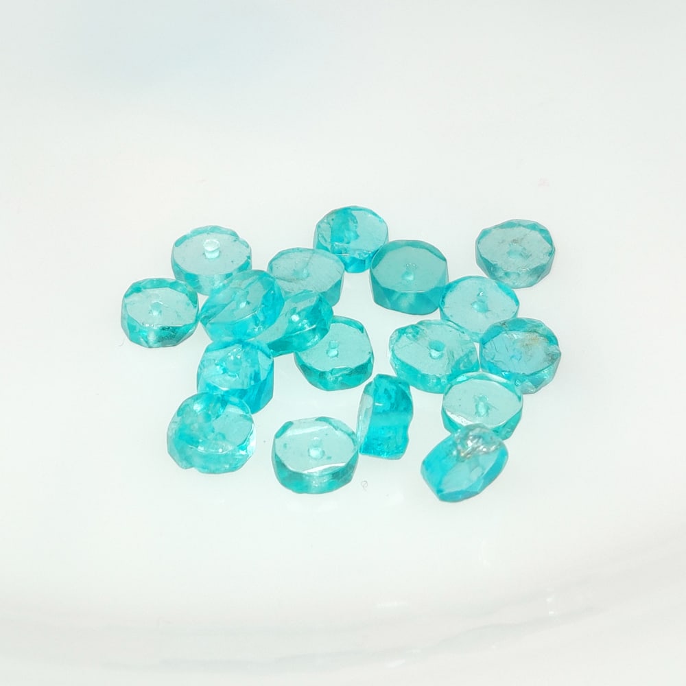 9.83 Ct Natural Blue Apatite Round Beads: Weight - 9.83 Ct / Dimensions - 4.80 - 5.10 mm / 18 Pc's / Top Class Quality / Round Beads / Origin - Brazil / Treatment - None