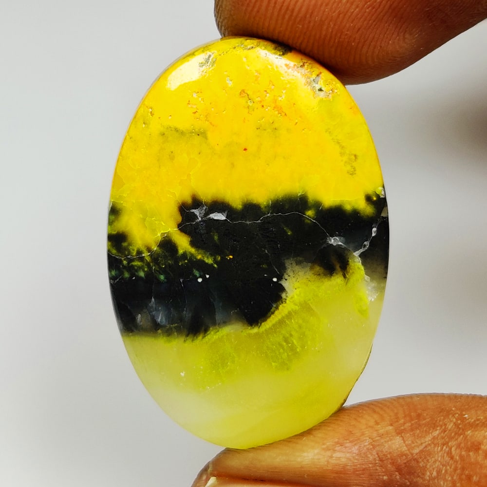 35.28 Ct Natural Bumblebee Jasper Quartz Oval Cab: Weight - 35.28 Ct / Size - 34.00 x 23.00 x 5.70 mm / Shape - Oval Cab / Clarity - Opaque / Origin - Brazil / Treatment - None