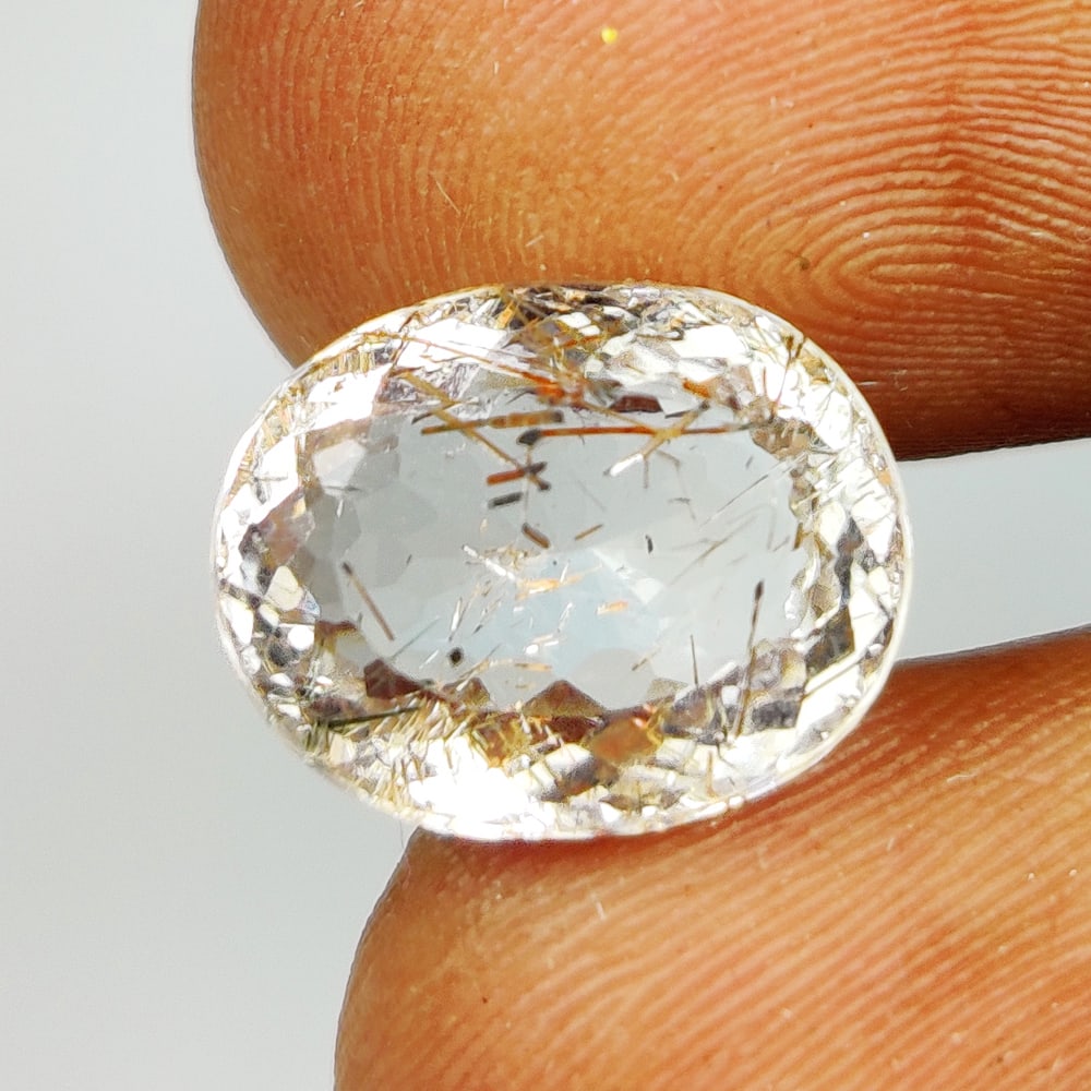 4.72 Ct Natural Rutile Quartz Oval Cut: Weight - 4.72 Ct / Dimensions -12.10 x 9.50 x 6.40 mm / Shape & Cut - Oval Cut / Transparency - Transaprent / Origin - Norway / Comments - None