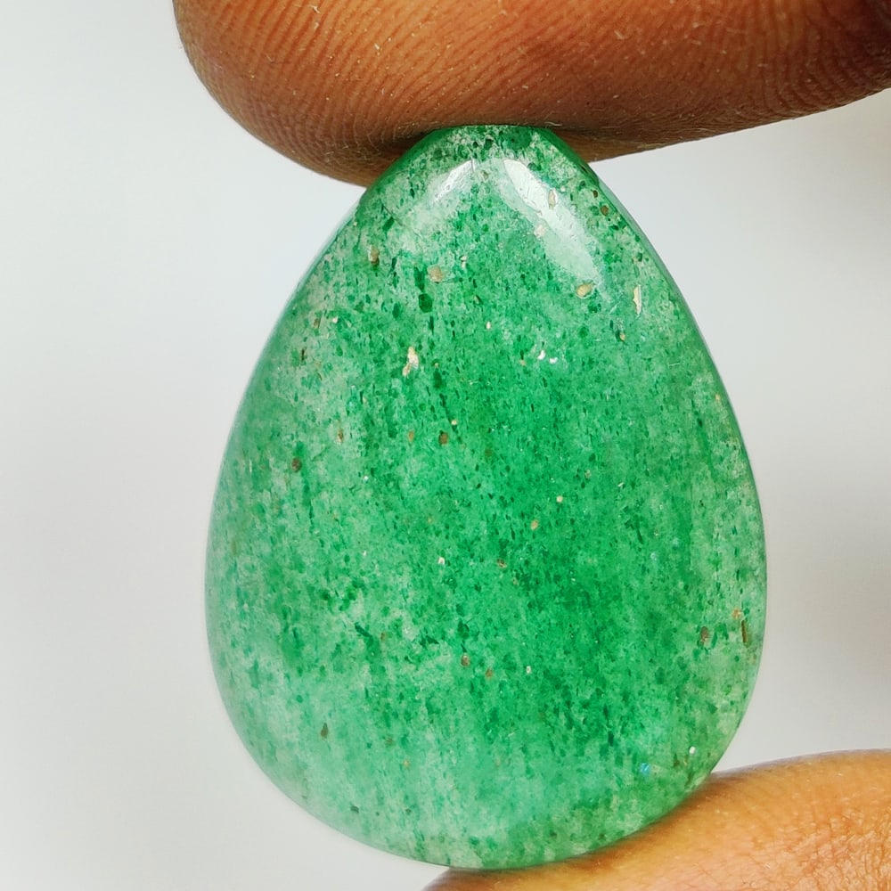 25.90 Ct Natural Aventurine Pear Cab (1 of 2)