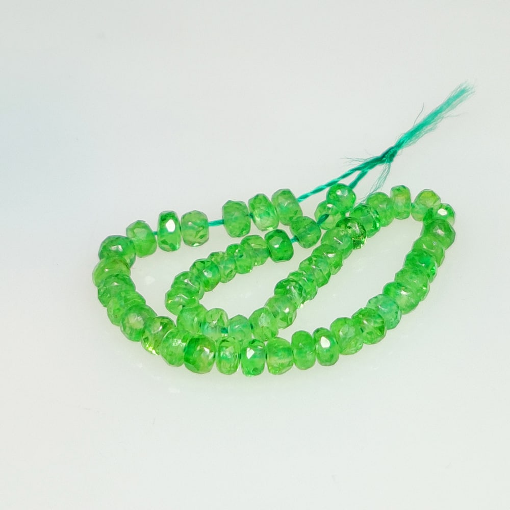 5.04 Ct Natural Green Tsavorite Round Cut Beads: Weight - 5.04 Ct / Dimensions - 2.50 - 2.70 mm / 53 Pc's / Top Quality Luster / Excellent Round Cut Beads / Origin - Brazil / Comments - None