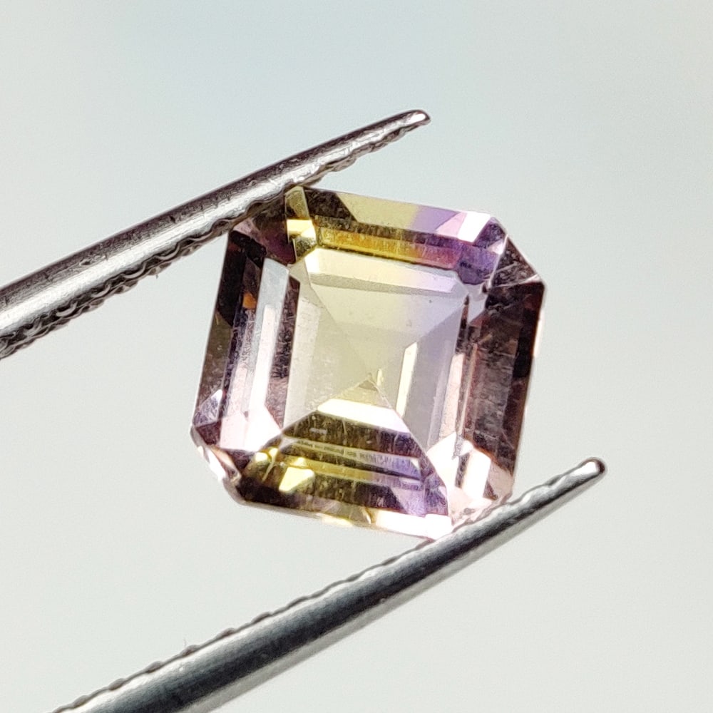 1.53 Ct Natural Bicolor Ametrine Square Octagon Cut: Weight - 1.53 Ct / Dimensions - 7.10 x 7.10 x 4.70 mm / Shape - Octagon Cut / Color - Bicolor / Clarity - VVS / Origin -Brazil / Treatment - None