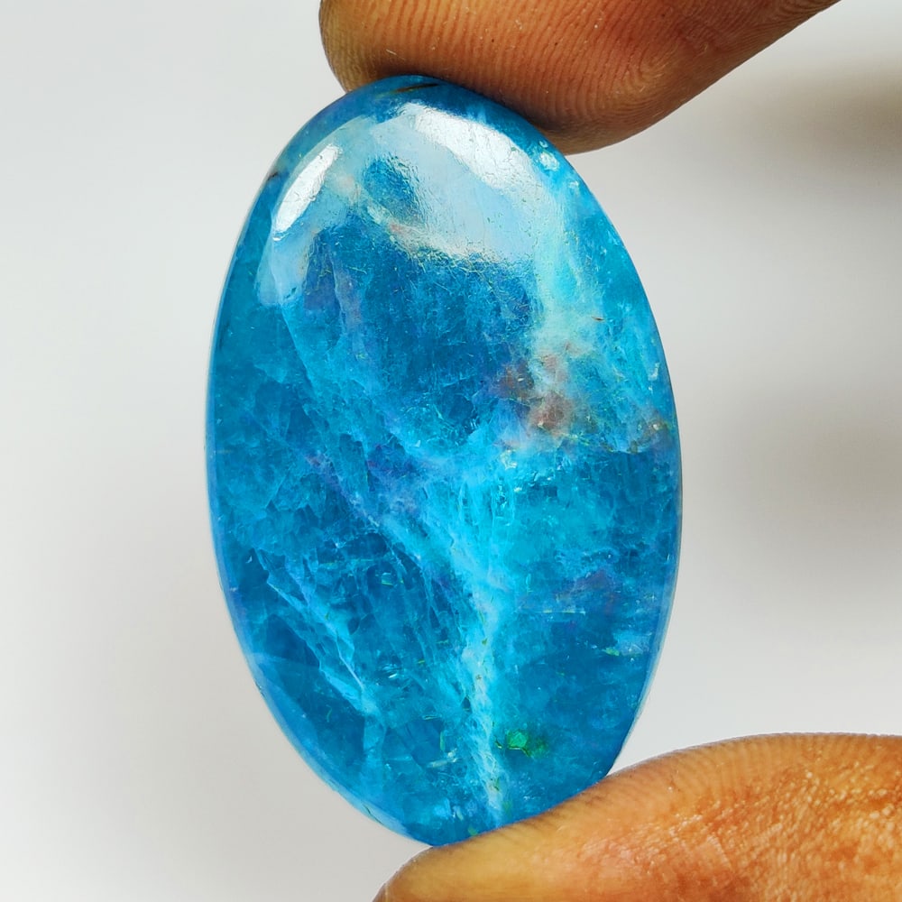 35.50 Ct Natural Blue Apatite Oval Cab (1 of 2)